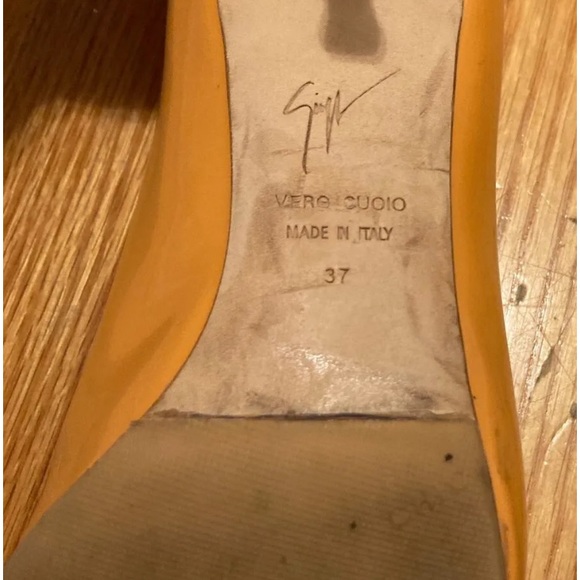 Giuseppe Zanotti Orange Patent leather kitten heels size 7 - Picture 7 of 13